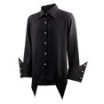 thumbnail image 5 of IROINNID Mens Outfit Tops Long Sleeve V-Neck Stand Collar Printed Button Blouse Sun Shirt Clothes, 5 of 8