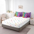 thumbnail image 4 of Building Blocks Full Comforter Set,7 Pieces Rainbow Bricks Comforters Full Bed in a Bag Gradient Watercolor Geometry Brick Bedding Comforter Sets with Comforter,Sheets,Shams & Pillowcases, 4 of 5