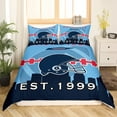 thumbnail image 2 of Erosebridal Ball Duvet Cover for Youth,Football Bedding Set Queen American Football Lovers Comforter Cover for Football Fan,Ball Game Bed Sets with 2 Pillowcases,(Nashville),Blue Black, 2 of 5