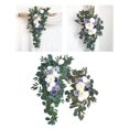 thumbnail image 2 of Rustic Artificial Flower Swag Handmade Hanging for Parties Wreath Handmade Arbor Ornament Blue, 2 of 9