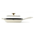 thumbnail image 6 of Tramontina Bestow 11-Inch Enameled Cast Iron Grill Pan with Lid, Latte with Gold Knob, Oven-Safe, 6 of 7