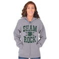 thumbnail image 4 of St Patrick's Day Shamrock Clover Unisex Fleece Graphic Zip Up Hoodie Brisco Brands 3X, 4 of 5