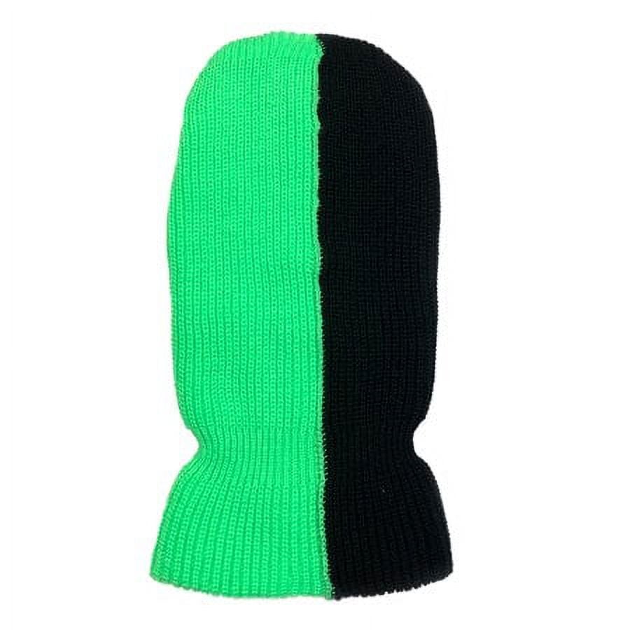 Syhood 2 Pack 1 Hole Knitted Green & Orange Face Mask Unisex Adult