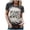 Grey, variant on Womens Tops T-Shirts Ladies Crewneck Short Sleeved Funny Monogram Print Funny Design Tees