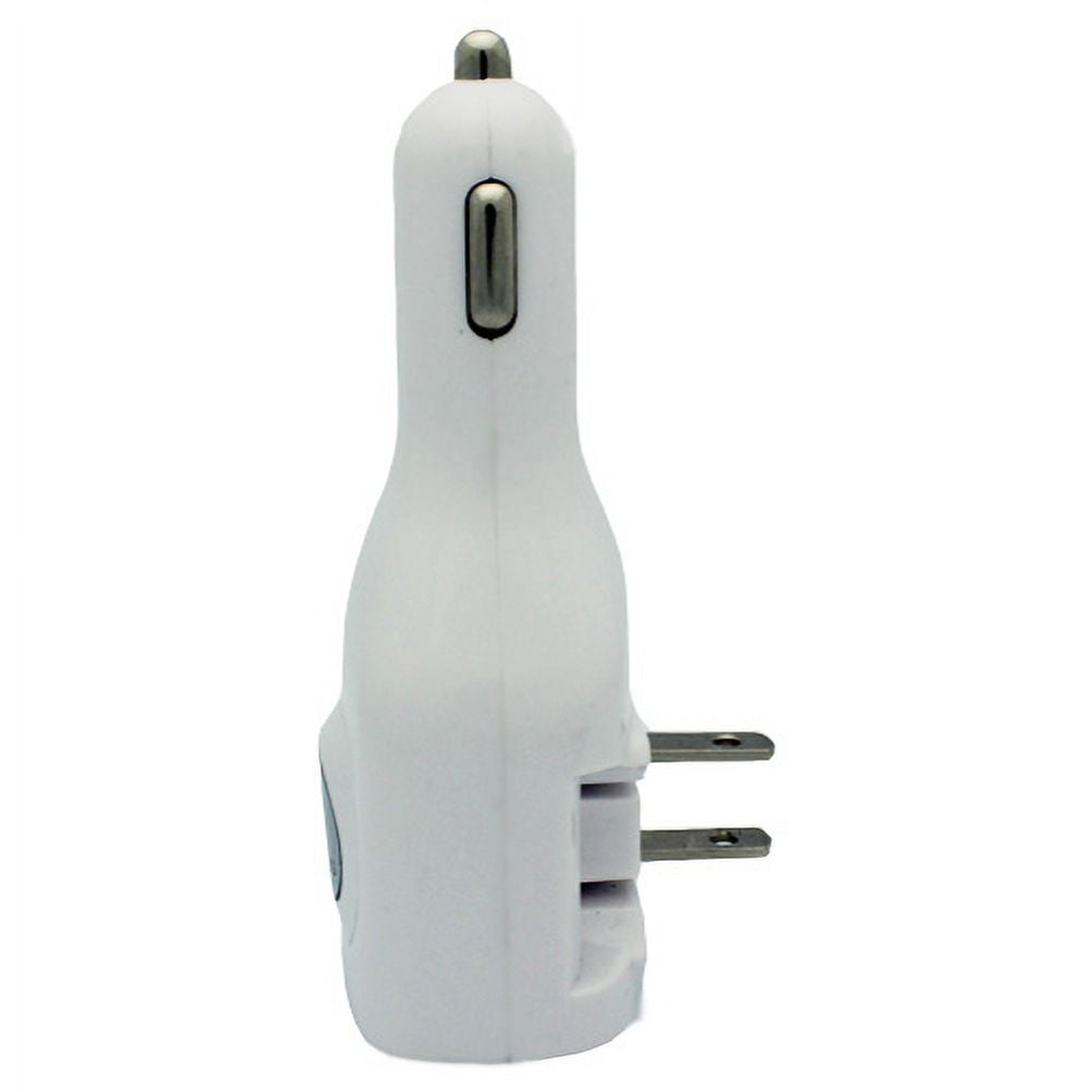 Retractable USB Cable w 2-Port USB Car Home Charger E1Y for LG Tribute HD, K20 Plus, Optimus L90, X Charge, G Stylo, Dynasty, Fuel, Flex 2, F7 F60 F3 Exceed 2, Exalt LTE, Access LTE, 5, Volt 2