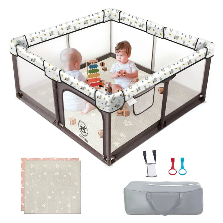 Joypony 50x50 inch Playpen with Playmat Large Play Yard for Kids