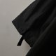 thumbnail image 2 of Camisa De Botones Para Hombre Camisa de lino de algodón de media manga sólida informal con cuello vuelto para hombre Camisa con botones (Black, XXL), 2 of 6