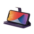 thumbnail image 6 of ELEHOLD Luxury Wallet Case for iPhone 12 Pro Max (6.7") Card Slots Zipper Purse Stand Function with Crossbody Strap Wrist Strap PU Leather Shockproof Case for iPhone 12 Pro Max,Purple, 6 of 7