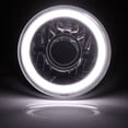 thumbnail image 5 of ModifyStreet 6000K H4-2 HID + Hi-Power White LED 3D-Halo Tube H6014/H6015/H6017/H6052/H6024 7" Round Semi-Sealed Beam Projector Headlights Conversion Kit - Chrome Crystal, 5 of 7