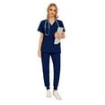 thumbnail image 1 of Ropa de trabajo informal de verano para mujer, doctora, clínica de belleza, enfermera, pantalones de manga corta, traje esmerilado, 1 of 6