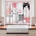 thumbnail image 2 of Ambesonne Cat Kitchen Curtains, Funny Kittens Humor Doodle, 55"x45", Pale Pink White Black, 2 of 3
