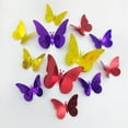 thumbnail image 7 of chaungfeng 12-Piece Butterfly Wall Decals for Women, Self-Adhesive Glitter Stickers Decoration for Window, Living Room, Bedroom, Wall, Festive Display, Red Yellow Purple, 7 of 7