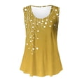 thumbnail image 4 of Sentmoon Tenues d'Été pour Femmes Débardeurs Col Rond pour Femmes Coupe Ample Imprimé Vignes Sans Manches T-Shirts Basiques Tendance 2025 pour Week-End Brunch Jaune L, 4 of 5