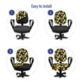 thumbnail image 4 of Colorful Office Chair Slipcover, Polygonal Pattern with Triangle Shapes Futuristic Inspirations Repetitive Simple, Protective Stretch Decorative Fabric Cover, Standard Size, Multicolor, by Ambesonne, 4 of 5