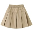 thumbnail image 2 of Girls Pleated Uniform Skirts with Shorts Elastic Waist Kids Cute Mini Tennis Skirt 2026 Girl Back to School Clothes(Khaki,9-10 Years), 2 of 6