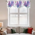 thumbnail image 3 of Tie Up Valances for Windows, Purple Pink Flowers Adjustable Valance Curtains Window Treatment for Living Room/Bedroom, Farmhouse Watercolor Floral Rod Pocket Kitchen Curtains & Drapes 42x12 Inch, 3 of 9