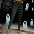 thumbnail image 5 of Idoravan Leggings for Women Women's Halloween Striped Print Leggings Sports Fitness Pants Solid Colored Casual Tight Fitting Tight Peach Hip Yoga Pants Stretch Pants Camouflage XL, 5 of 10