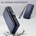 thumbnail image 6 of for Samsung Galaxy S23 Ultra Case,【RFID Blocking】for Samsung S23 Ultra Wallet Case for Women Men, PU Leather Magnetic Flip Strap Zipper Card Holder Phone Case for Galaxy S23 Ultra, Dark Blue, 6 of 6
