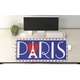 thumbnail image 2 of Eiffel Tower Computer Mouse Pad, Bold Paris Lettering with a Heart Travel Destinations, Rectangle Non-Slip Rubber Mousepad X-Large, 35" x 15" Gaming Size, Dark Violet Dark Coral, by Ambesonne, 2 of 2