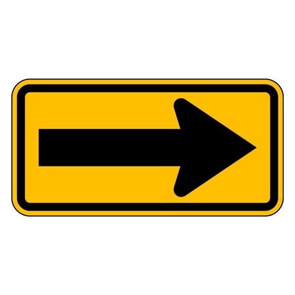 Lyle Arrow Traffic Sign,12" x 24" W1-6-24HA