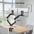 thumbnail image 5 of Kyspho FlowLift™ Dual Monitor Mount Stand for 13-32 inch Screens,Full Motion Heavy Duty Visual Adjustment Arm Desk Mount with MechaSpring, Tool-Free Mount,Max 100x100mm,Holds to 19.8 lbs per Monitor, 5 of 13