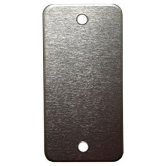 RMP Stamping Blanks, 1 X 2 Inch Rectangle with Rounded Corners, Aluminum .063 Inch (14 Ga.), W / 2 Holes - 50/pack
