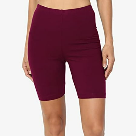 

Sunward Sport Yoga Solid Mid Thigh Stretch Cotton Span High Waist Active Short Leggings