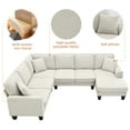 thumbnail image 3 of Euroco U Shape Sectional Sofa 7 Seat Modern Living Room Sofa Set with 3 Pillows, 108"x85.5", Beige, 3 of 8