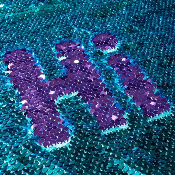Partisout Reversible 5mm Sequin Fabric | Turquoise to Purple Two-Tone Mermaid Cloth | DIY Craft Material for Costumes, Wedding Decor, Cosplay | 1 Yard Premium Mesh Fabric
