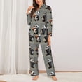 thumbnail image 2 of Pajamas for Women Set - Cartoon Pandas Basketball Comfy Long Sleeve Button Up Pajama Sets for Women 2 Piece, Soft Sleepwear Nightwear Pjs Lounge Sets for Women with Pockets, 2 of 6