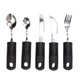 thumbnail image 2 of Utensilios adaptativos, utensilios flexibles 5 piezas de acero inoxidable agujero para artritis, 2 of 7