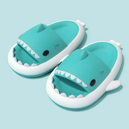 

New Eva Summer Men Slippers Cute Catroon Shark Shape Slides Outdoor Home Bathroom Women Shoes Flip Flops Men Couples Sandals