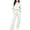 White #661, variant on Women's 2 Piece Lounge Set Quarter Zip Pullover and Wide Leg Pants, Casual Fall Matching Outfit with Drawstring Waist and Pockets Tracksuit, 2XL