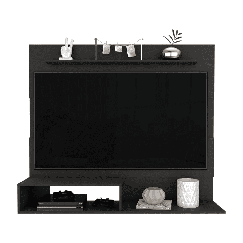 "TUHOME Floating Entertainment Center, Light Pine Particle Board, Wall Units Living Room, Fits TVs up to 55"""
