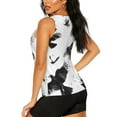 thumbnail image 3 of Fotbe Monochrome Flying Ravens Blusas Sin Mangas para Mujer – Estilo Casual, Corte Suelto, Slim-Fit, Cuello Redondo Deportivo, Tops de Verano para Gimnasio y Yoga-X-Large, 3 of 7