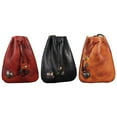 thumbnail image 2 of BTOER Leather Mini Vintage Purse Drawstring Coin Purse Card Bag Key Drawstring Change, 2 of 7