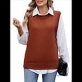 thumbnail image 2 of Suéteres de Punto para Mujer, Cuello Redondo, Lazo, Color Liso, Botones y Abertura Lateral, 2025 Color Caramelo L, 2 of 10