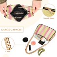 thumbnail image 2 of FORMRS Womens Shoulder Bag with Chain Strap Clutch Purse Cute Tote Handbag, Pink and Yellow Striped Pattern, 2 of 7