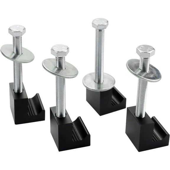 J Hook Crossover Tool Box Mounting Clamps for Pickup Truck Tool Box Mount Tie Downs (4 PCS, Blcak)