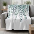 thumbnail image 2 of Teal Green Eucalyptus Leaves Blanket Soft Cozy Warm Throw Blanket for Couch, Plush Fuzzy Flannel Fleece Blankets for Sofa, Spring Plants Leaves Country Bed Blankets Lightweight Gifts for Men, 50"x80", 2 of 9
