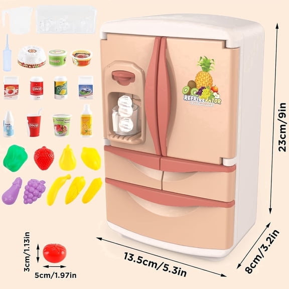 Mini Fridge Toy, Dollhouse Furniture, Minibrands Fill The Fridge Mini Brands, Interactive Blue Pretend Play, Educational Role-Play, Christmas Birthday Gift for Boys and Girls