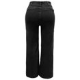 thumbnail image 5 of vigerkar Women's Wide Leg Jeans High Waisted Stretchy Straight Leg Jeans Buttoned Loose Denim Pants with Pocket Black, M, 5 of 6