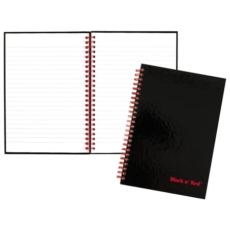 Black n' Red™ Notebook/Journal, 8 1/4" x 5 7/8", Black/Red, 70 Pages (L67000)