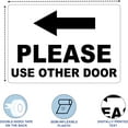 thumbnail image 3 of ADA CENTRAL SIGNS - Please Use Other Door with Right Arrow Sign - ADA Compliant Digitally Printed Text Wall Signs - OSHA Safety Evacuation Signs for indoors and outdoors, 3 of 7