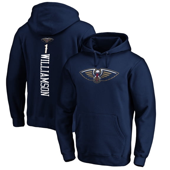 Men's Zion Williamson Navy New Orleans Pelicans Playmaker Name & Number Pullover Hoodie