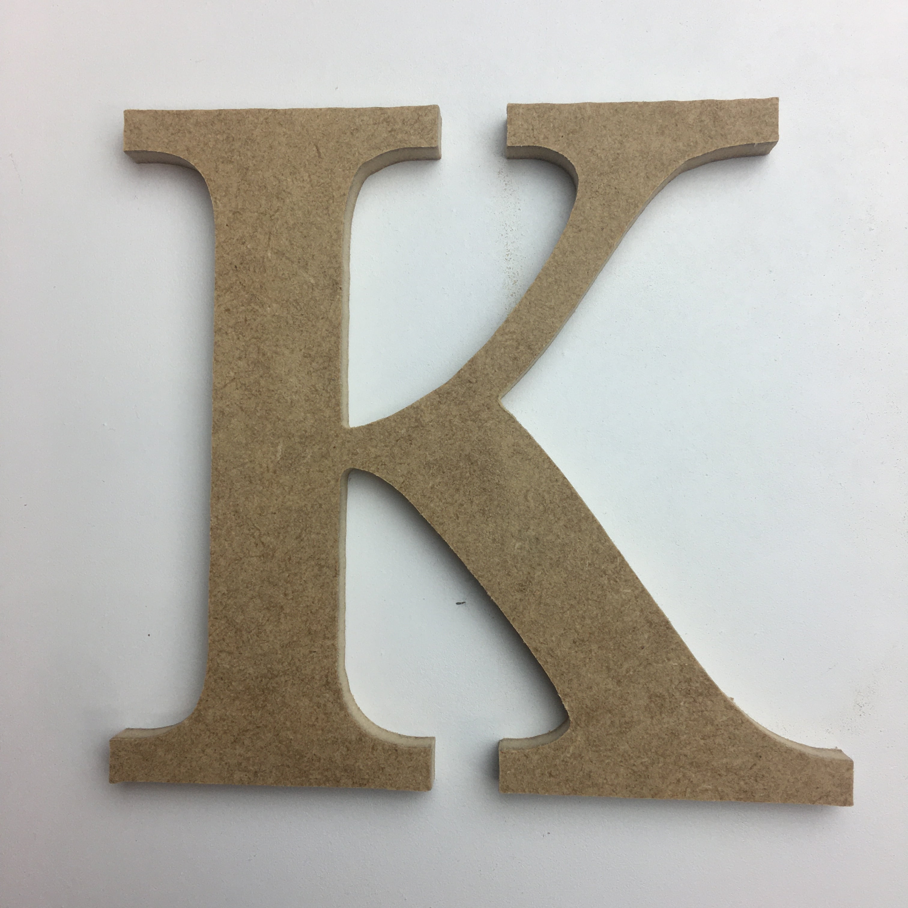 BuildACross Wood Craft Letter 4" Tall K, Unfinished Wooden Wall Letter, Times Font