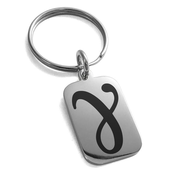 Stainless Steel Euler-Mascheroni Mathematical Engraved Small Rectangle Dog Tag Charm Keychain Keyring