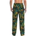 thumbnail image 3 of Uemuo Jungle Leopard Yellow Pattern Men's Wide Leg Palazzo Lounge Pants with Pockets Light Weight Loose Comfy Casual Pajama Pants-Small, 3 of 9