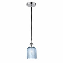 616-1P-PC-G559-5BL Innovations Lighting Bridal Veil - 1 Light Cord Hung Mini Pendant-5 Inch Wide and 9 Inch Tall-Polished Chrome Finish-Princess Blue