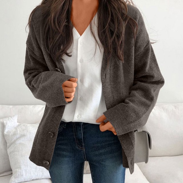Suéter de punto de manga larga con capucha y cuello alto para mujer, informal, de invierno, con cuello alto, holgado, de punto, con capucha